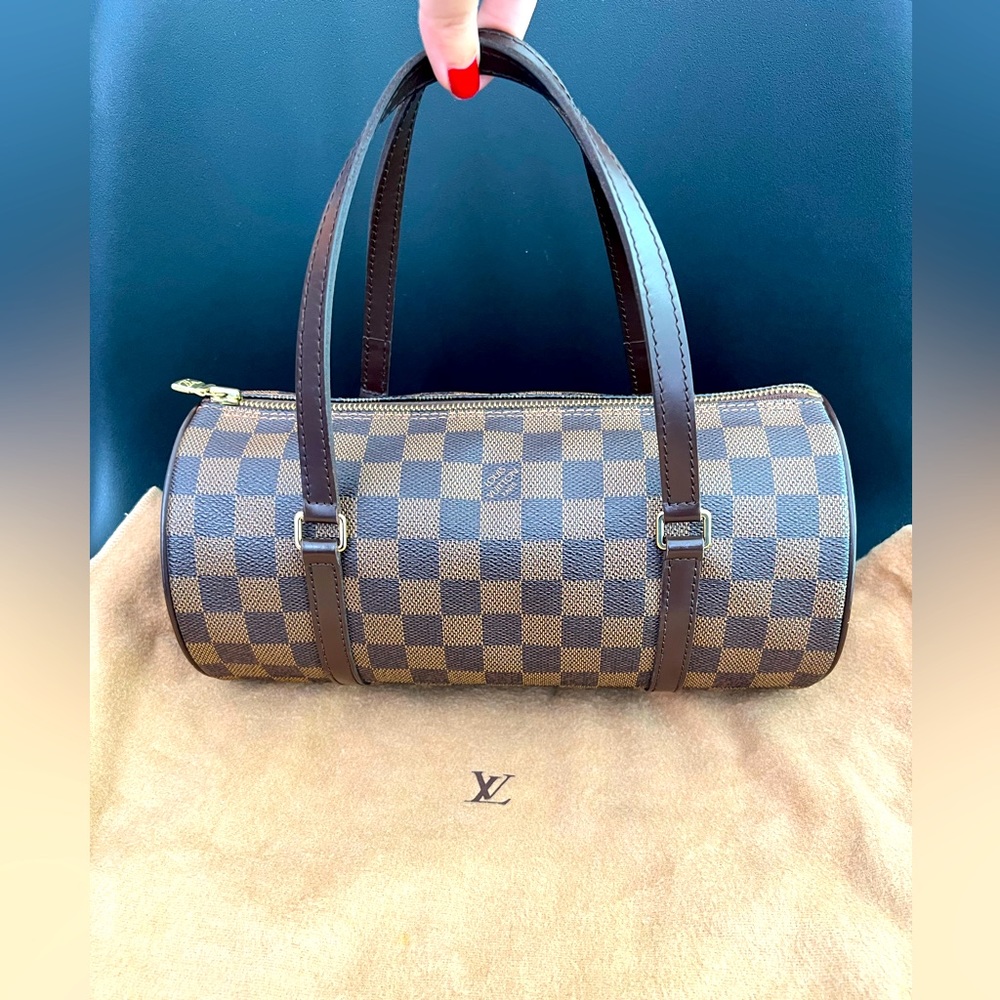 Brown Louis Vuitton Damier Ebene Papillon Handbag mint condition
